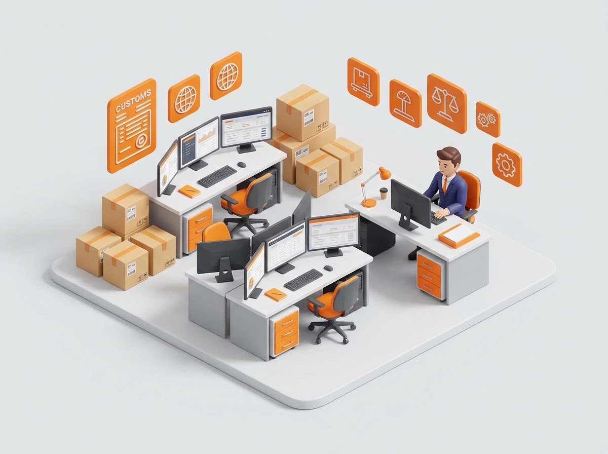 Customs Clearance 3D illustration